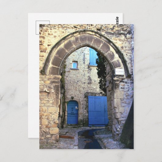 Carte Postale Portes bleues (Devant / Derrière)