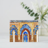 Carte Postale Portes dorées du Palais Royal de Fès Maroc aquarel (Debout devant)