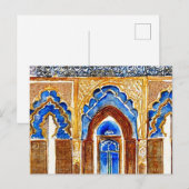 Carte Postale Portes dorées du Palais Royal de Fès Maroc aquarel (Devant / Derrière)