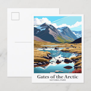 Carte Postale Portes du Vintage voyage de l'Arctique de l'Alaska