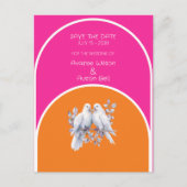 Carte Postale Portes et anneaux roses chaudes et tangerines arqu (Devant)