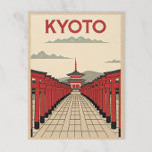 Carte Postale Portes rouges Torii dans Kyoto rétro