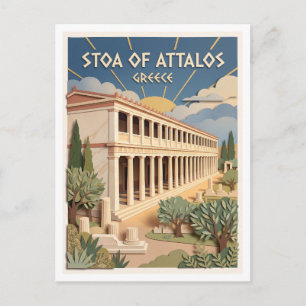 Carte Postale Portique d'Attale Athènes Grèce