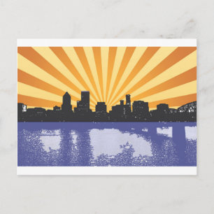 Carte Postale Portland cityscape pop art