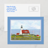 Carte Postale Portland Head Light "Une vue de la colline" (Devant / Derrière)