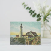 Carte Postale Portland Head Light Watercolor (Debout devant)