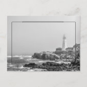 Carte Postale Portland Head Lighthouse noir et blanc (Devant)