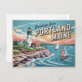 Carte postale Portland Maine (Devant / Derrière)