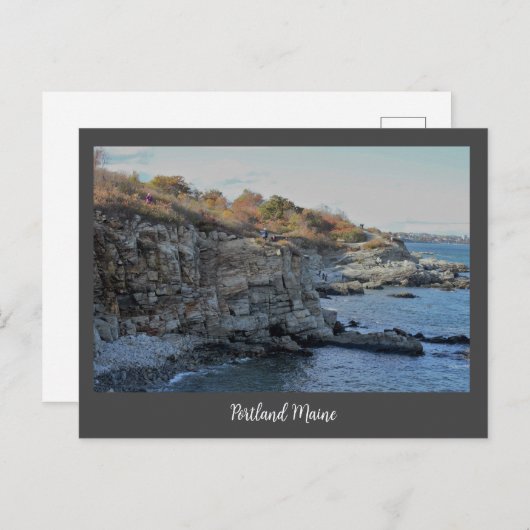 Carte postale Portland Maine Cliffs (Devant / Derrière)