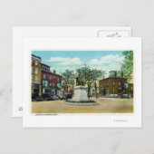 Carte Postale Portland, Maine Longfellow Monument et Carré (Devant / Derrière)