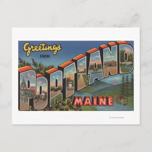 Carte Postale Portland (Maine) (Scène fluviale) (Devant)