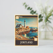 Carte Postale Portland, Maine | VINTAGE (Debout devant)
