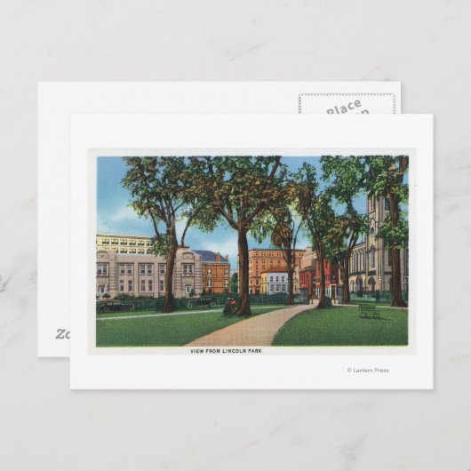 Carte Postale Portland, Maine Vue panoramique depuis Lincoln Par (Devant / Derrière)