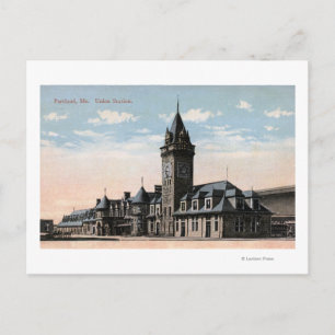 Carte Postale Portland, MaineUnion Station Vue ferroviaire