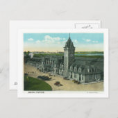 Carte Postale Portland, MaineVue extérieure de la gare Union (Devant / Derrière)