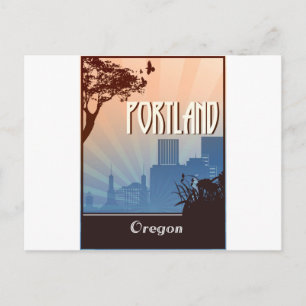 Carte Postale Portland, Oregon art rétro