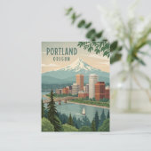 Carte Postale Portland Oregon Bridge et Mountain View (Debout devant)