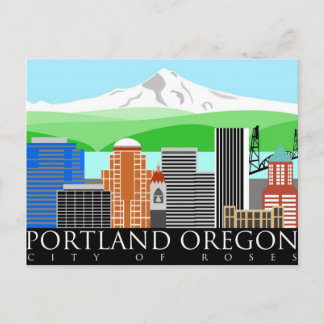 Carte Postale Portland Oregon Skyline avec Mont Hood