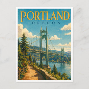 Carte Postale Portland Oregon St. Johns Bridge GeoSaga
