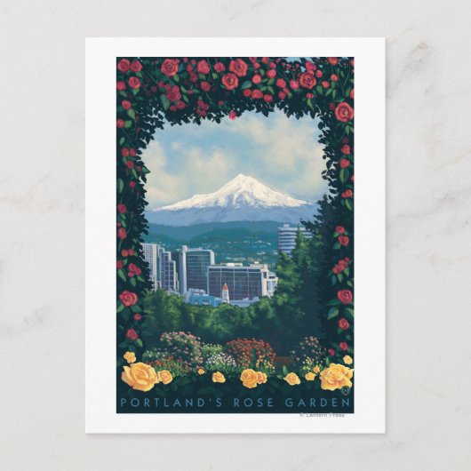 Carte Postale Portland, OregonRose Garden Scene (Devant)