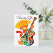 Carte Postale Porto Rico, homme avec une guitare (Debout devant)