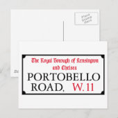 Carte Postale Portobello Road, London Street Sign (Devant / Derrière)