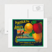 Carte Postale Portola Apple Étiquette Crate (Devant / Derrière)