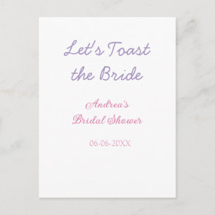 Carte Postale portons un toast à la mariée enterrement de vie de