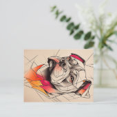 Carte Postale Portrait abstrait de Pit Bull (Debout devant)