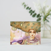 Carte Postale Portrait Abstrait et jolie femme (Debout devant)