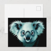 Carte Postale Portrait Abstrait Fluffy Koala (Devant / Derrière)