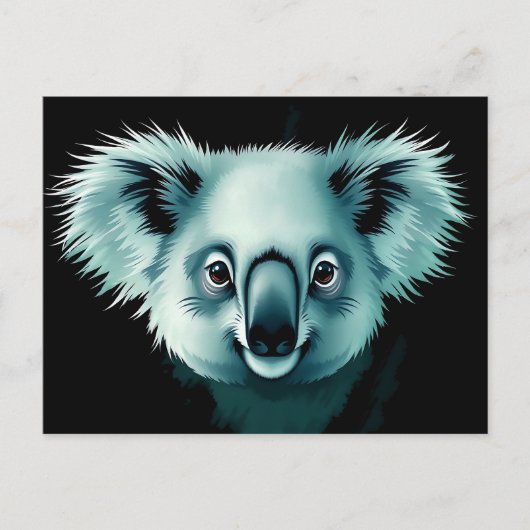 Carte Postale Portrait Abstrait Fluffy Koala (Devant)