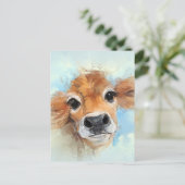 Carte Postale Portrait adorable de vache (Debout devant)