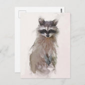 Carte Postale Portrait adorable Raccoon (Devant / Derrière)