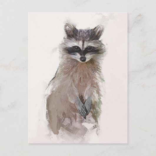 Carte Postale Portrait adorable Raccoon (Devant)