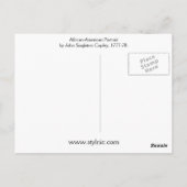 Carte Postale Portrait afro-américain (Dos)