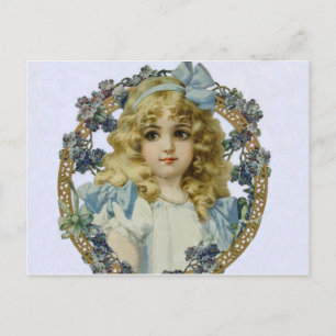 Carte Postale Portrait Antique de Petite Fille Enfant Belle