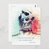Carte Postale Portrait aquarelle d'Abraham Lincoln en rouge et b (Devant / Derrière)