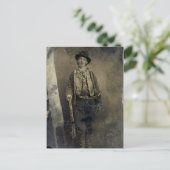 Carte Postale Portrait authentifié de Billy the Kid (1880) (Debout devant)