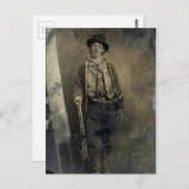 Carte Postale Portrait authentifié de Billy the Kid (1880) (Devant / Derrière)