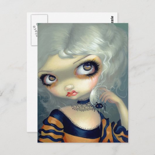 Carte postale "Portrait avec araignée" (Devant / Derrière)