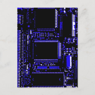 Carte postale portrait Circuit Blue