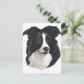 Carte Postale Portrait Collie Bordure (Debout devant)