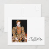 Carte Postale Portrait complet de la reine Elizabeth I d'Anglete (Devant / Derrière)