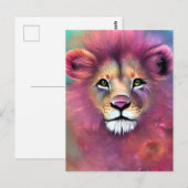 Carte Postale Portrait complet extrêmement détaillé d'un Lion Fl (Devant / Derrière)