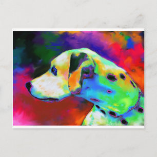 Carte Postale Portrait contemporain de Chien dalmate
