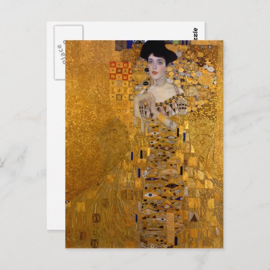 Carte Postale Portrait d'Adele Bloch-Bauer par Gustav Klimt 1907 (Devant / Derrière)