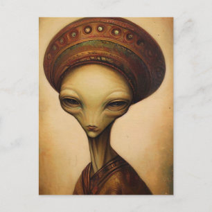 Carte Postale Portrait d'Alien Antique 