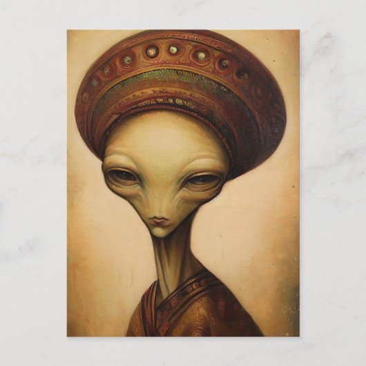 Carte Postale Portrait d'Alien Antique (Devant)