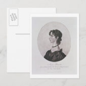 Carte Postale Portrait d'Anne Bronte (1820-49) tiré d'un dessin (Devant / Derrière)